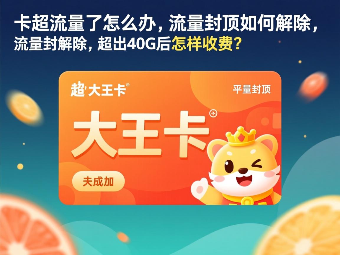 大王卡超流量了怎么办，流量封顶如何解除，超出40G后怎样收费？
