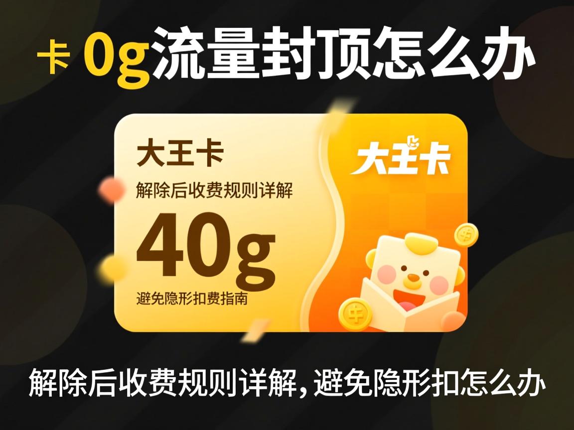 大王卡40g流量封顶怎么办,解除后收费规则详解,避免隐形扣费指南