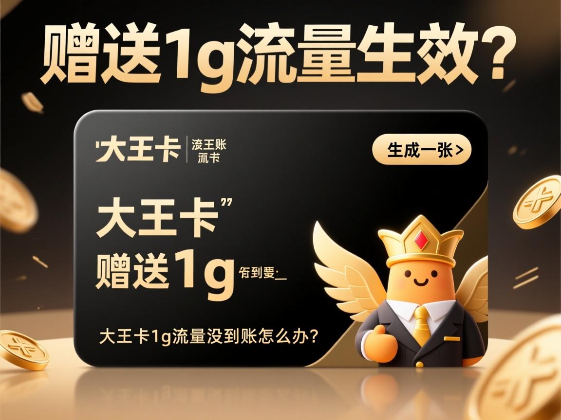 大王卡赠送1g流量怎么生效？_大王卡1g流量没到账怎么办？