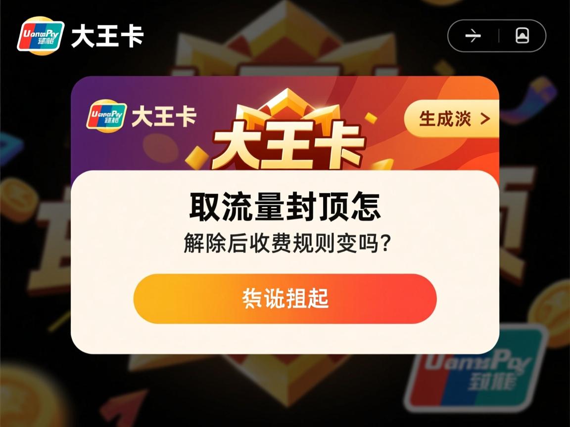 大王卡取消流量封顶怎么操作？解除后收费规则变吗？