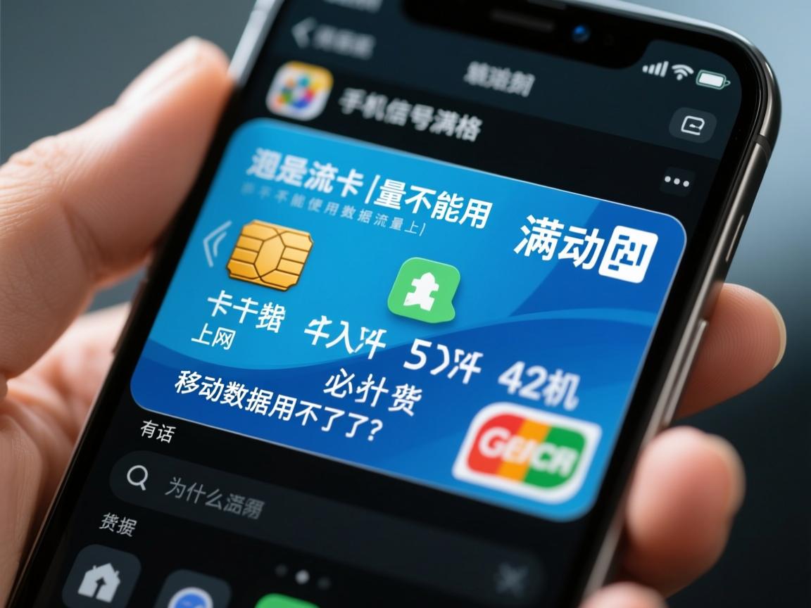手机卡流量不能用？手机信号满格但不能使用数据流量上网_有话费为什么移动数据用不了了？
