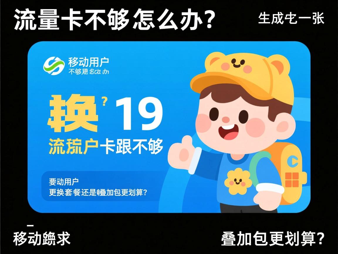 流量卡不够用怎么办？移动用户是更换套餐还是购买叠加包更划算？