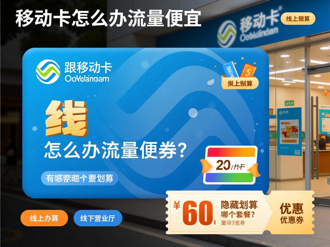 移动卡怎么办流量便宜，线上办理和线下营业厅哪个更划算，有哪些隐藏套餐和优惠券？