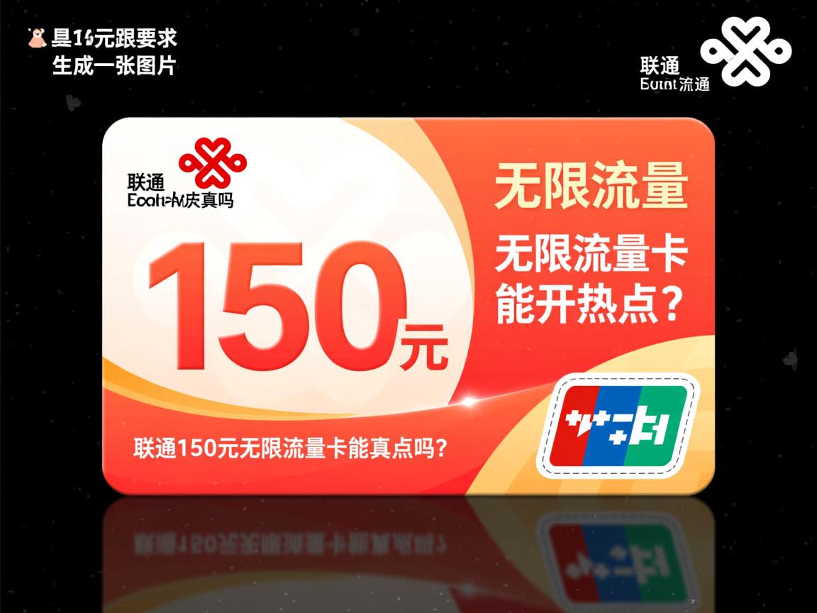联通150元无限流量卡是真的吗_联通150元无限流量卡能开热点吗？
