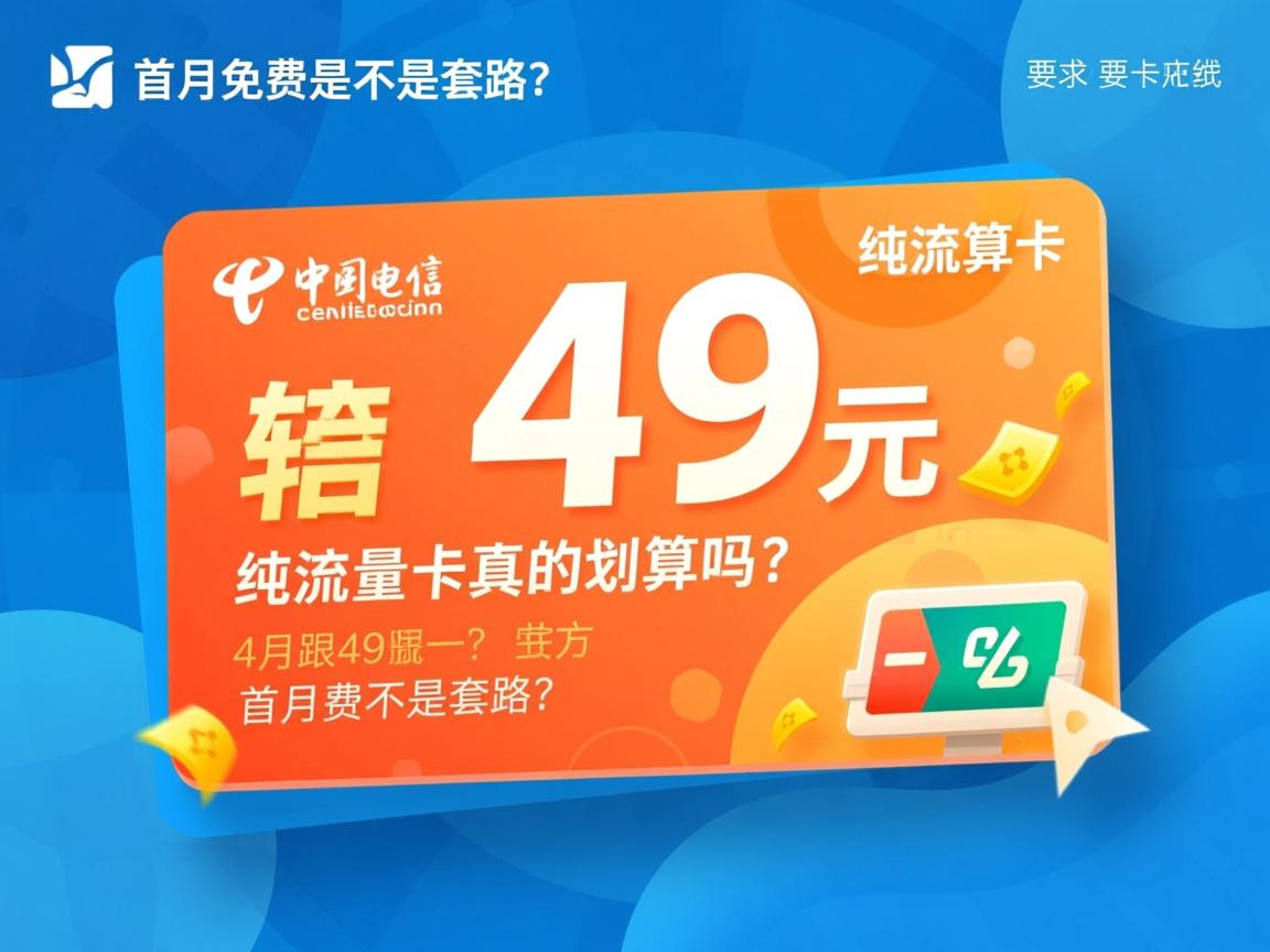电信49元纯流量卡真的划算吗？首月免费是不是套路？